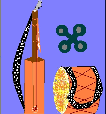 les instruments de gnawa il ya- lguenbri- et _88 9ri9batte 88_ et tamboure